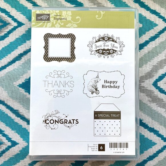 Stampin' Up! Tagtastic Clear Cling Mount Stamps, Set of 6, Hostess Set - Picture 1 of 6